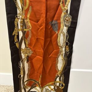 Elegant Silk Scarf with Equestrian Design